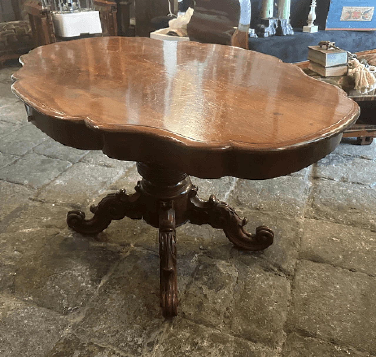 Sicilian Louis Philippe mahogany table, late 19th century 7