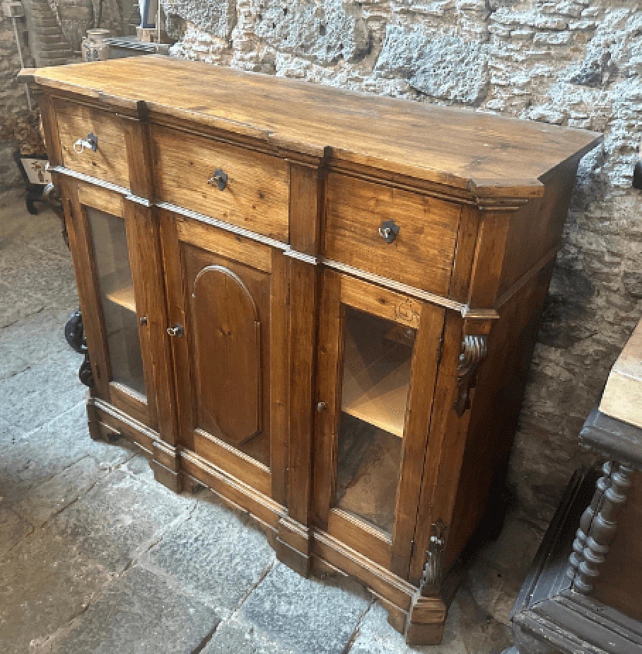 Sicilian Louis Philippe carved spruce sideboard, late 19th century 15