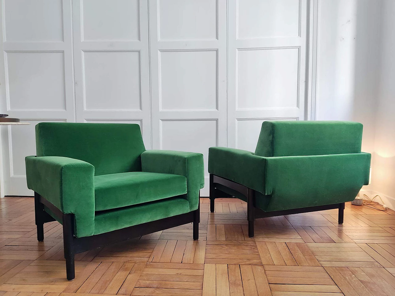 Pair of Kiushu armchairs by Sergio and Fratelli Saporiti, 1960s 2