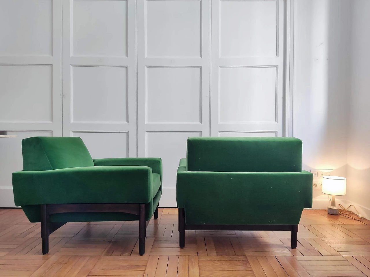 Pair of Kiushu armchairs by Sergio and Fratelli Saporiti, 1960s 4