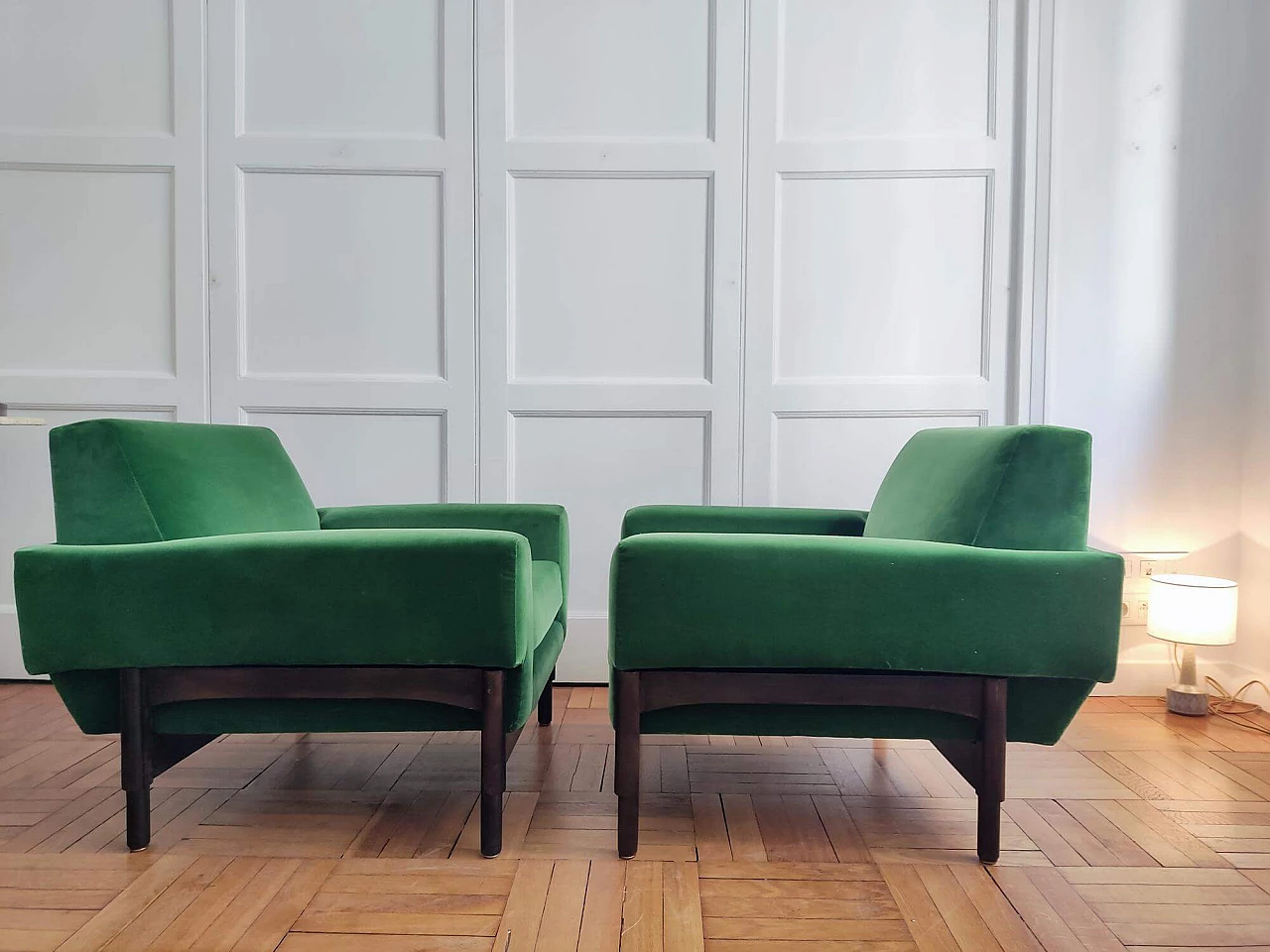 Pair of Kiushu armchairs by Sergio and Fratelli Saporiti, 1960s 5