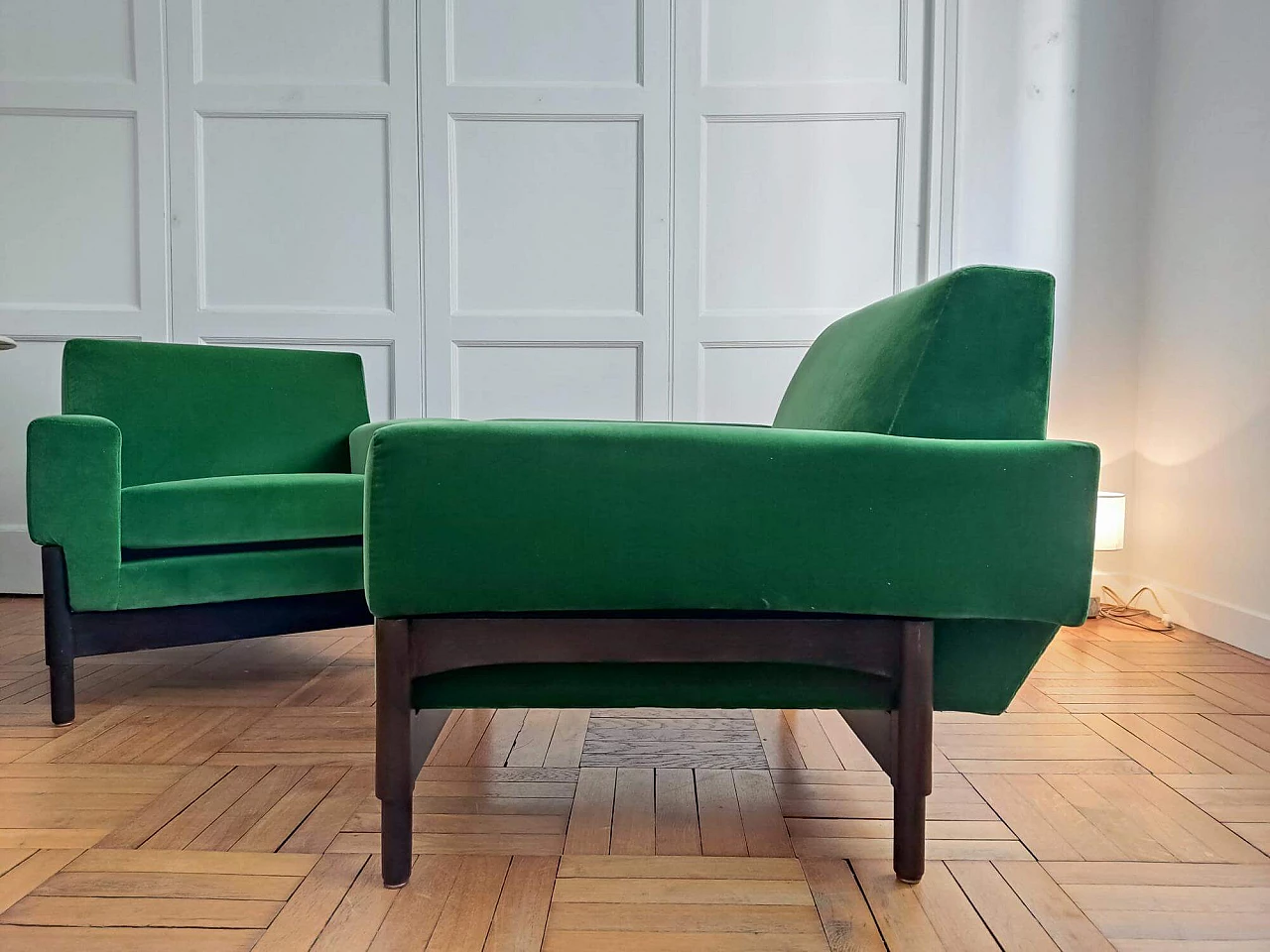 Pair of Kiushu armchairs by Sergio and Fratelli Saporiti, 1960s 8