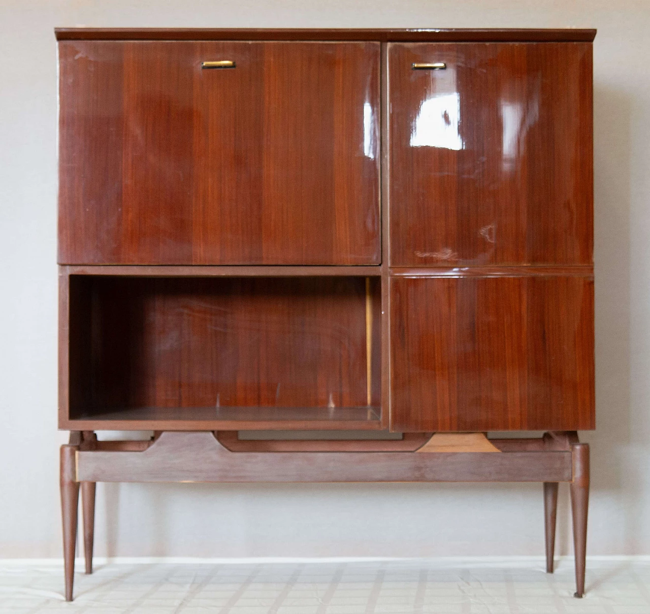 Credenza impiallacciato in essenza di mogano, anni '50 3