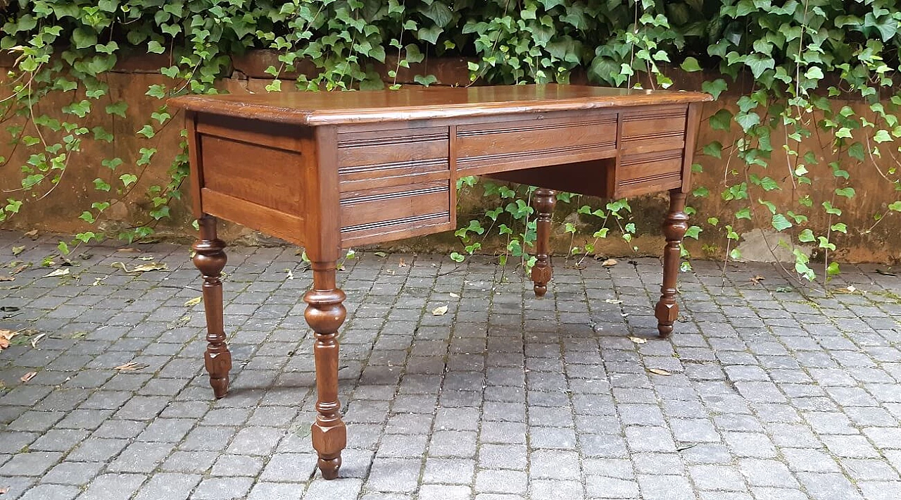 Viennese oak writing desk, second half of the 19th century 1