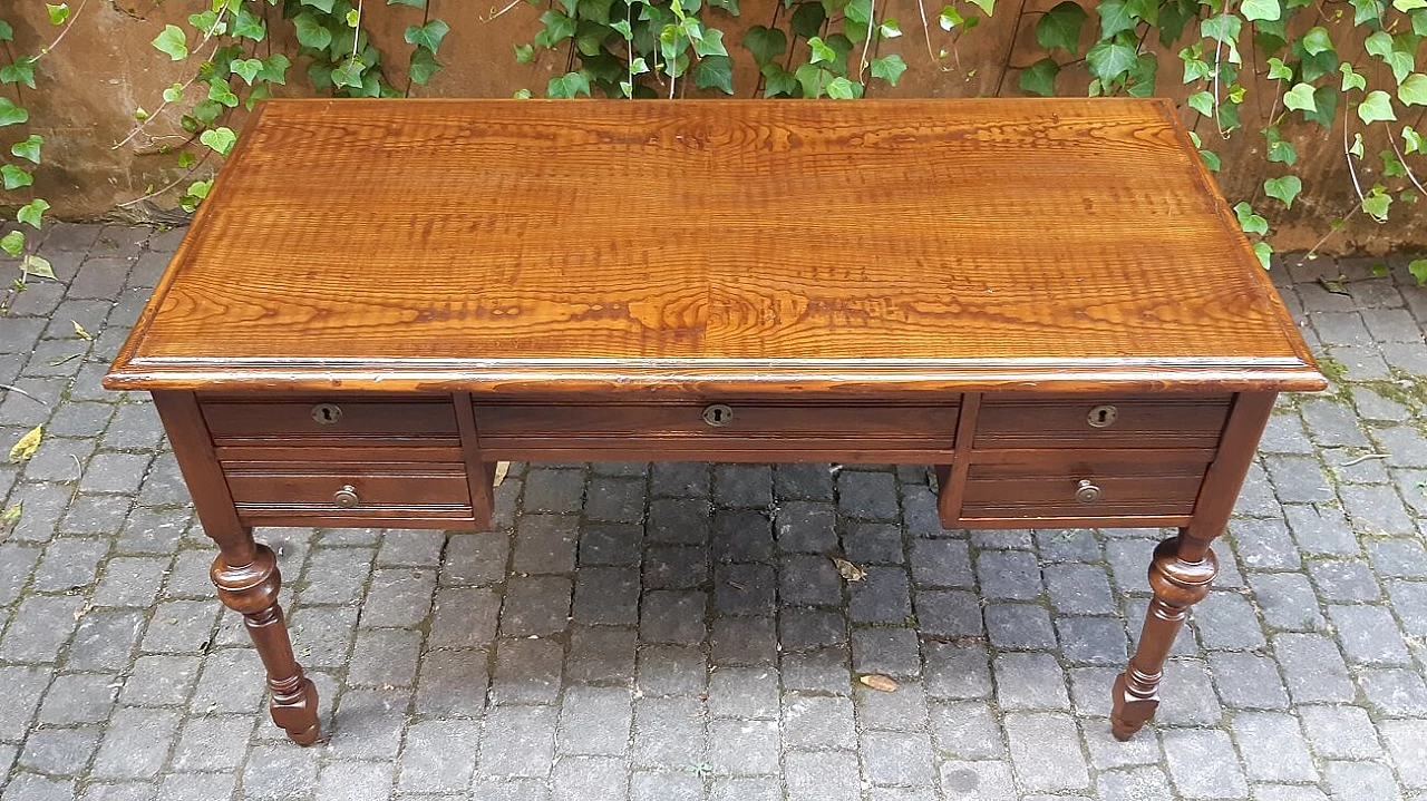 Viennese oak writing desk, second half of the 19th century 7