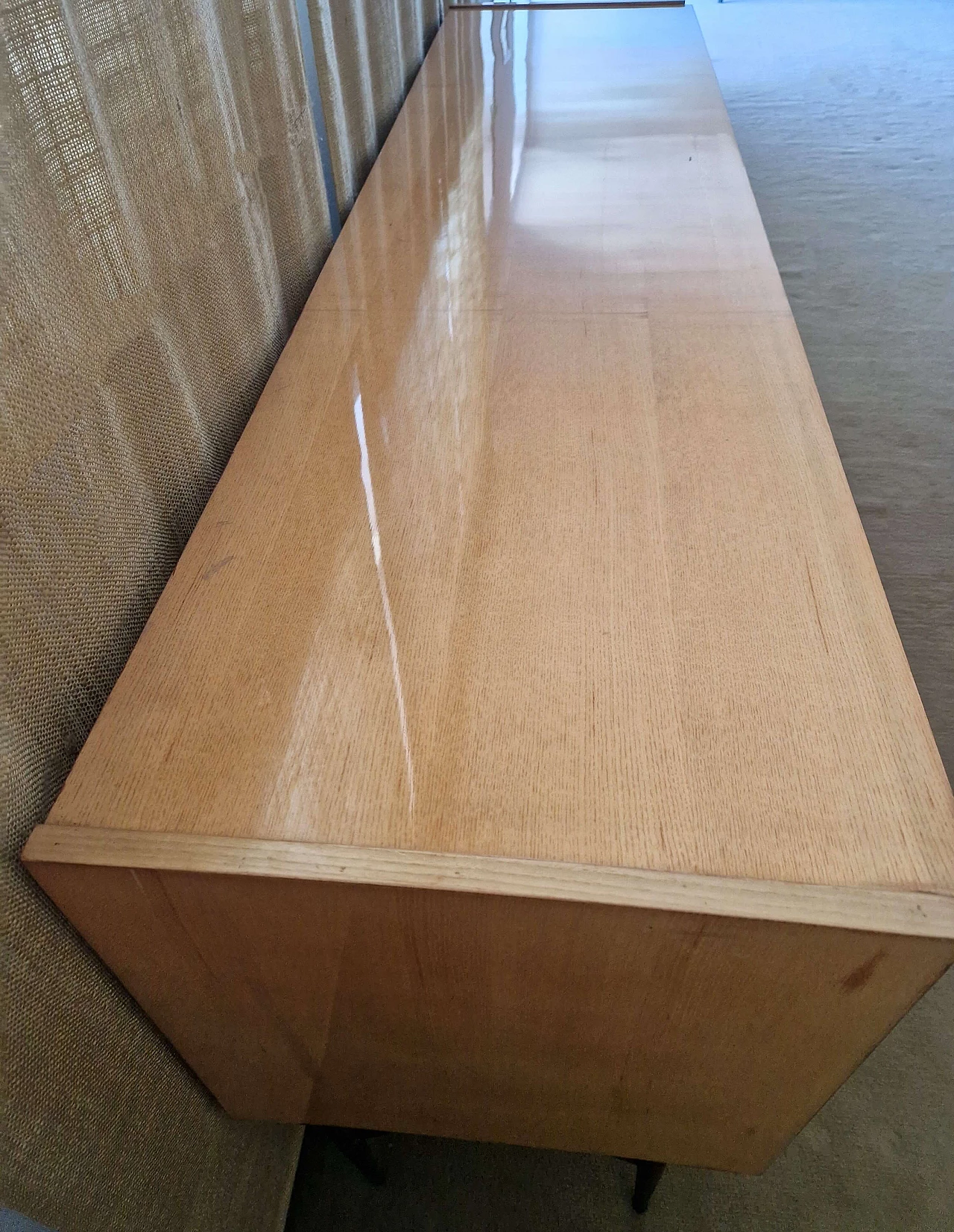 Maple, mahogany and varnished metal sideboard, 1950s 3