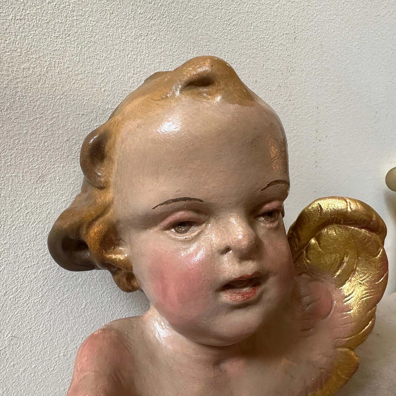 Hand-painted ceramic putto in Baroque style, mid-19th century 9