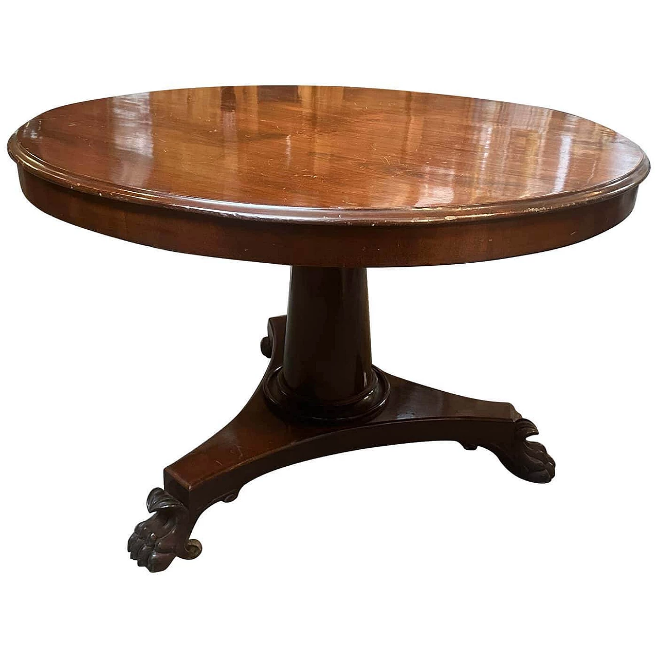 Empire veneered mahogany folding round table, 1840 1