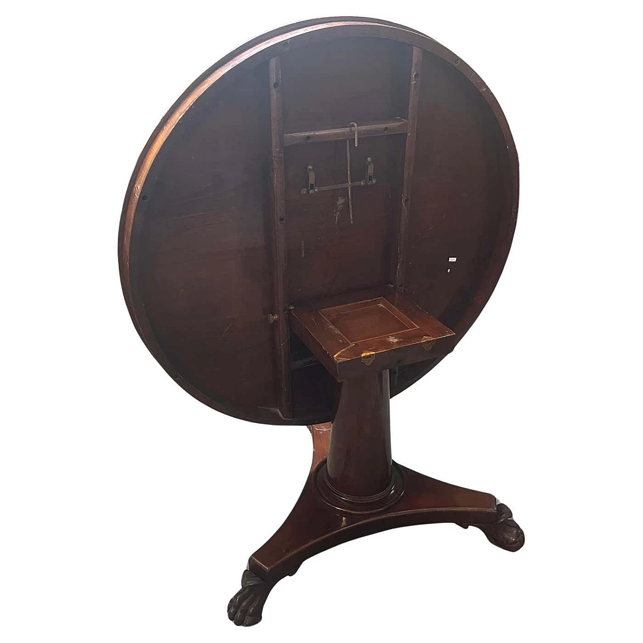 Empire veneered mahogany folding round table, 1840 2