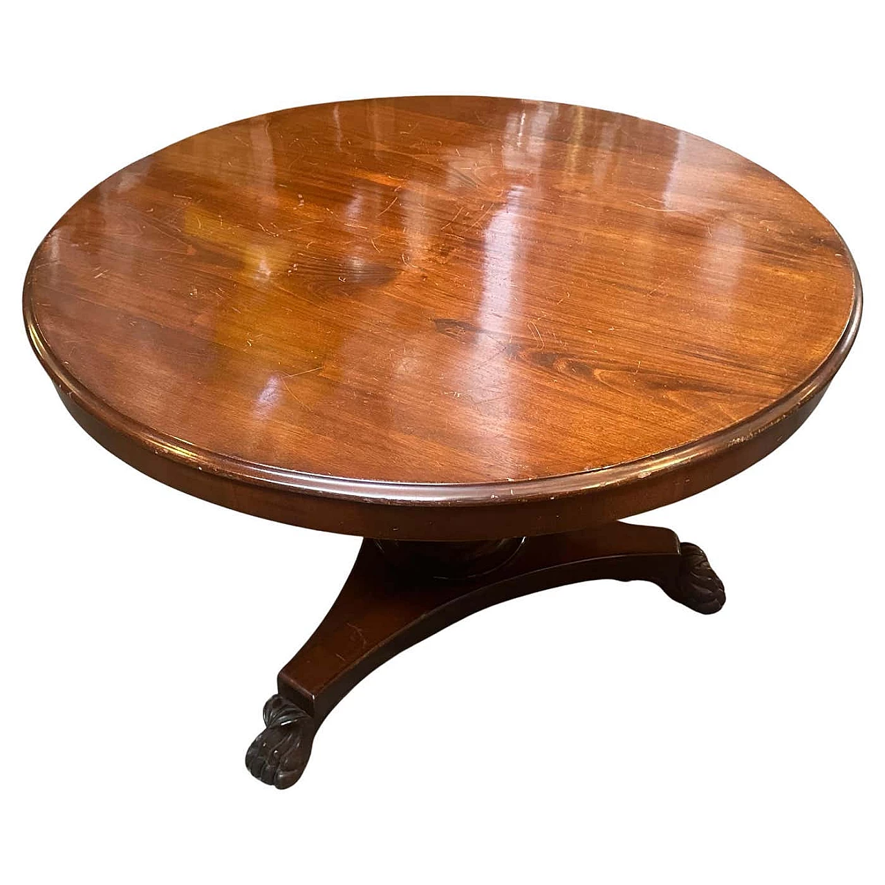 Empire veneered mahogany folding round table, 1840 3