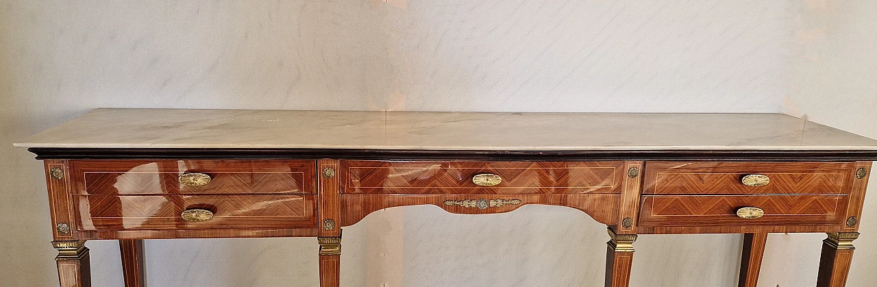 Rosewood and marble console in the style of Paolo Buffa, 1950s 3