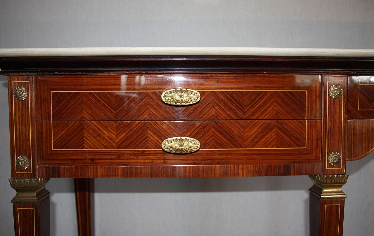 Rosewood and marble console in the style of Paolo Buffa, 1950s 5