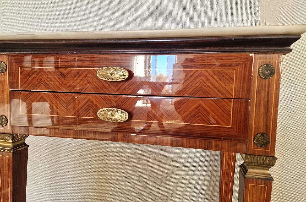 Rosewood and marble console in the style of Paolo Buffa, 1950s 8