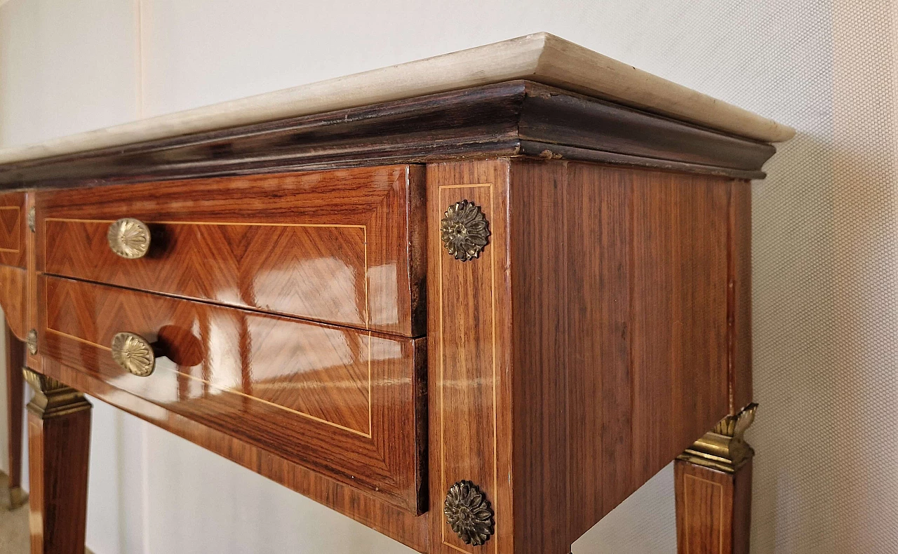 Rosewood and marble console in the style of Paolo Buffa, 1950s 9