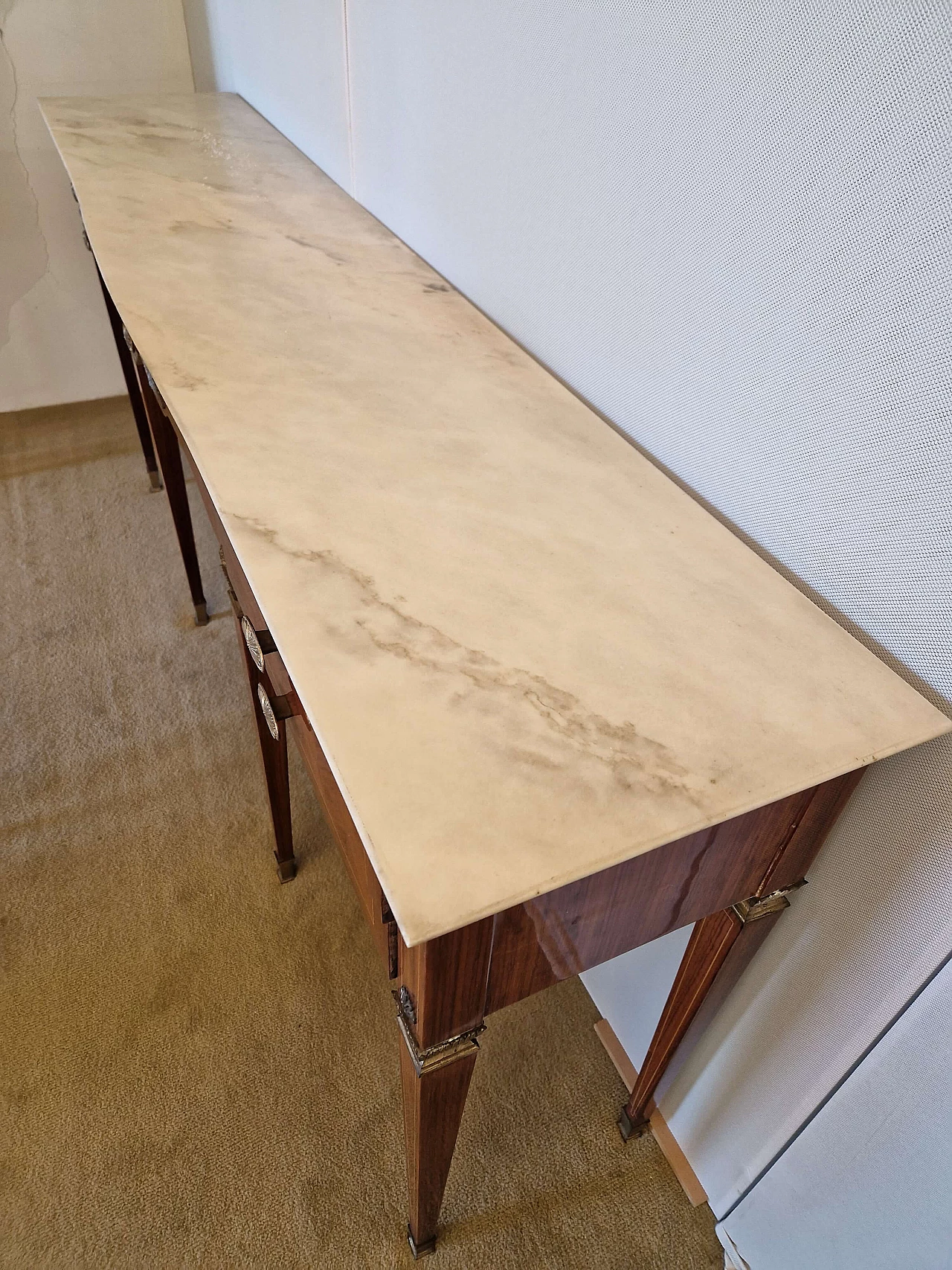 Rosewood and marble console in the style of Paolo Buffa, 1950s 16