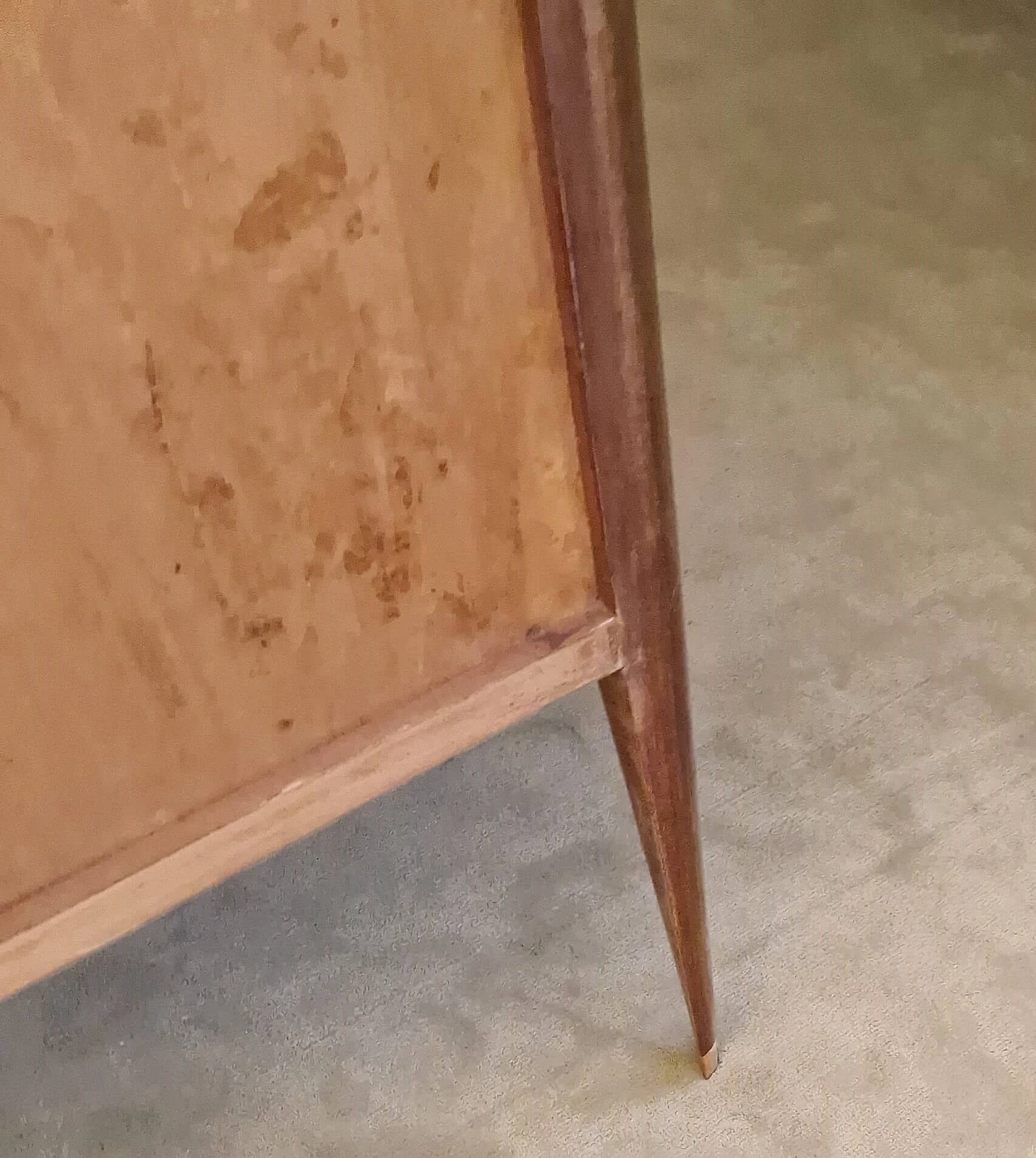 Mahogany veneer sideboard with copper handles, 1950s 11