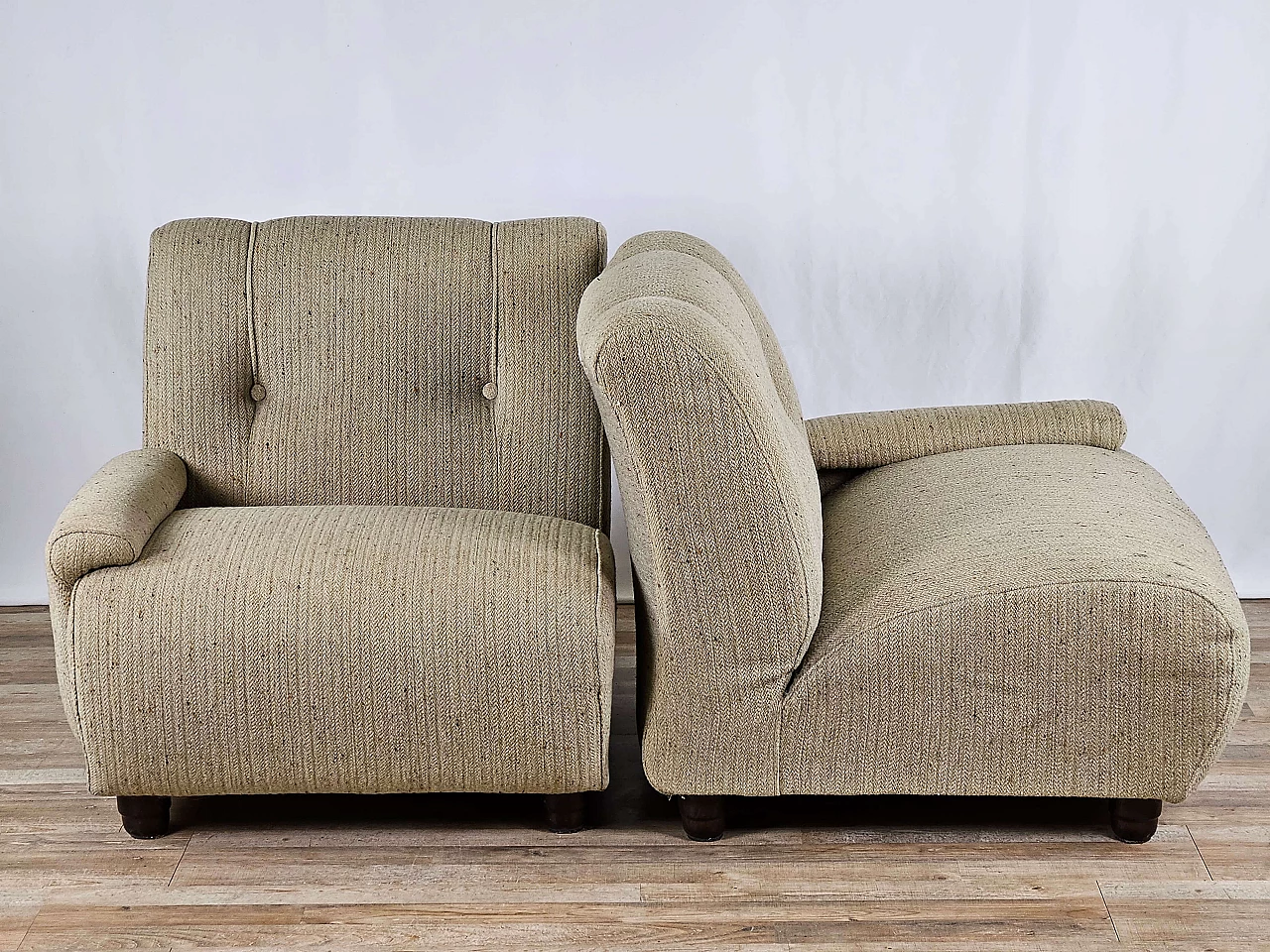 Gray modular corner sofa with four seats in fabric, 1970s 5