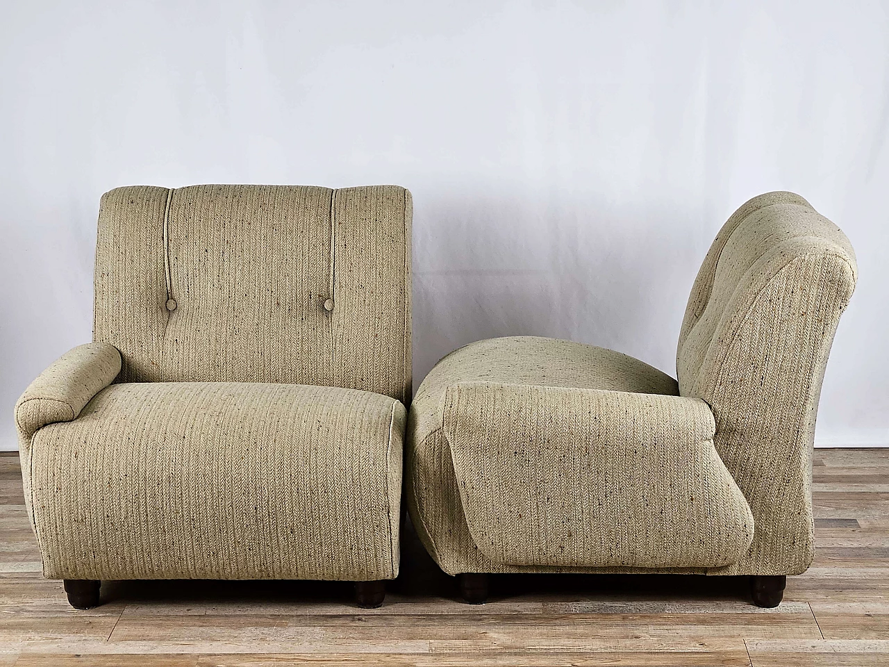 Gray modular corner sofa with four seats in fabric, 1970s 7