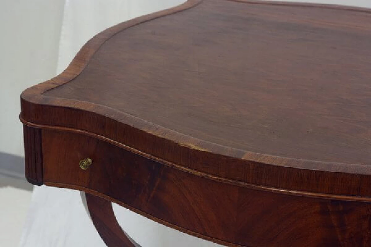 Mahogany feather game table with bronze feet and knobs, 1920s 15