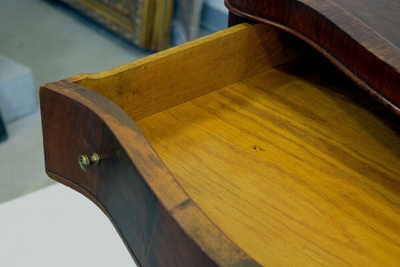 Mahogany feather game table with bronze feet and knobs, 1920s 19