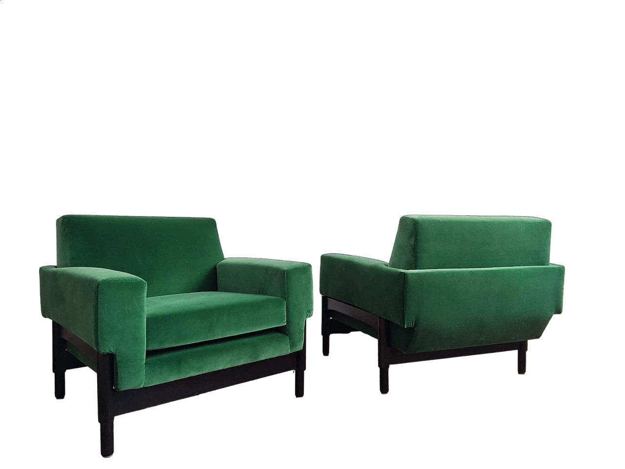 Pair of Kiushu armchairs by Sergio and Fratelli Saporiti, 1960s 16