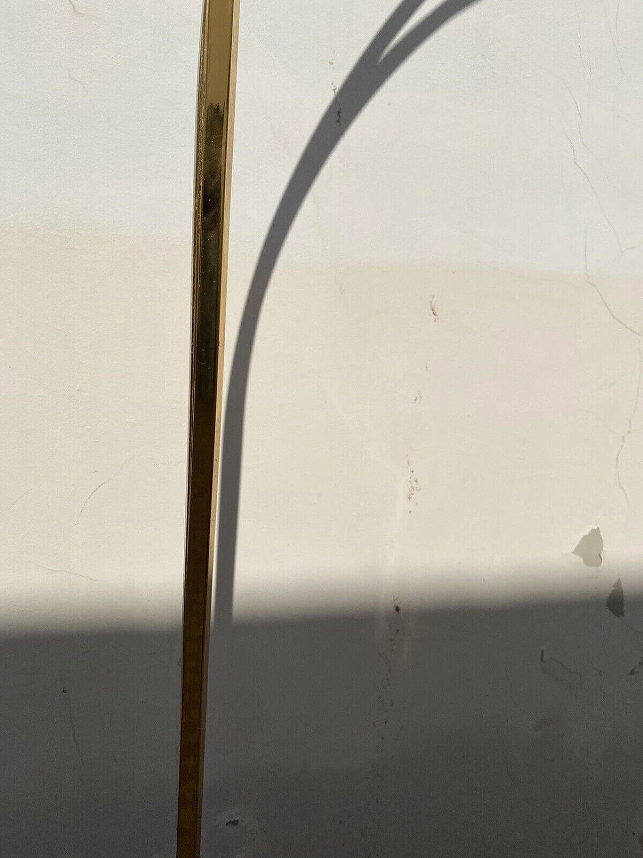 Brass floor lamp with cast iron base attributed to Romeo Rega, 1970s 3