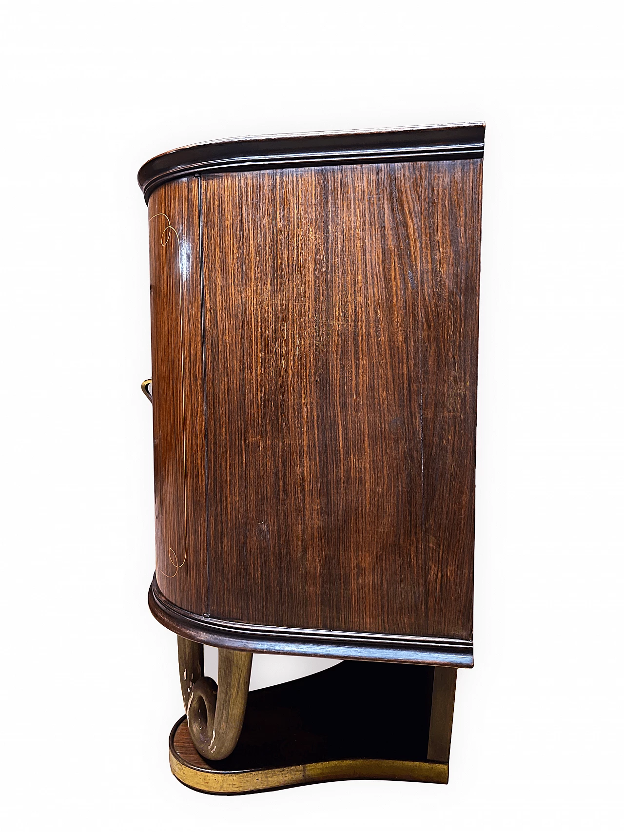 Mahogany, wood, brass and glass sideboard in the style of Paolo Buffa, 1950s 13