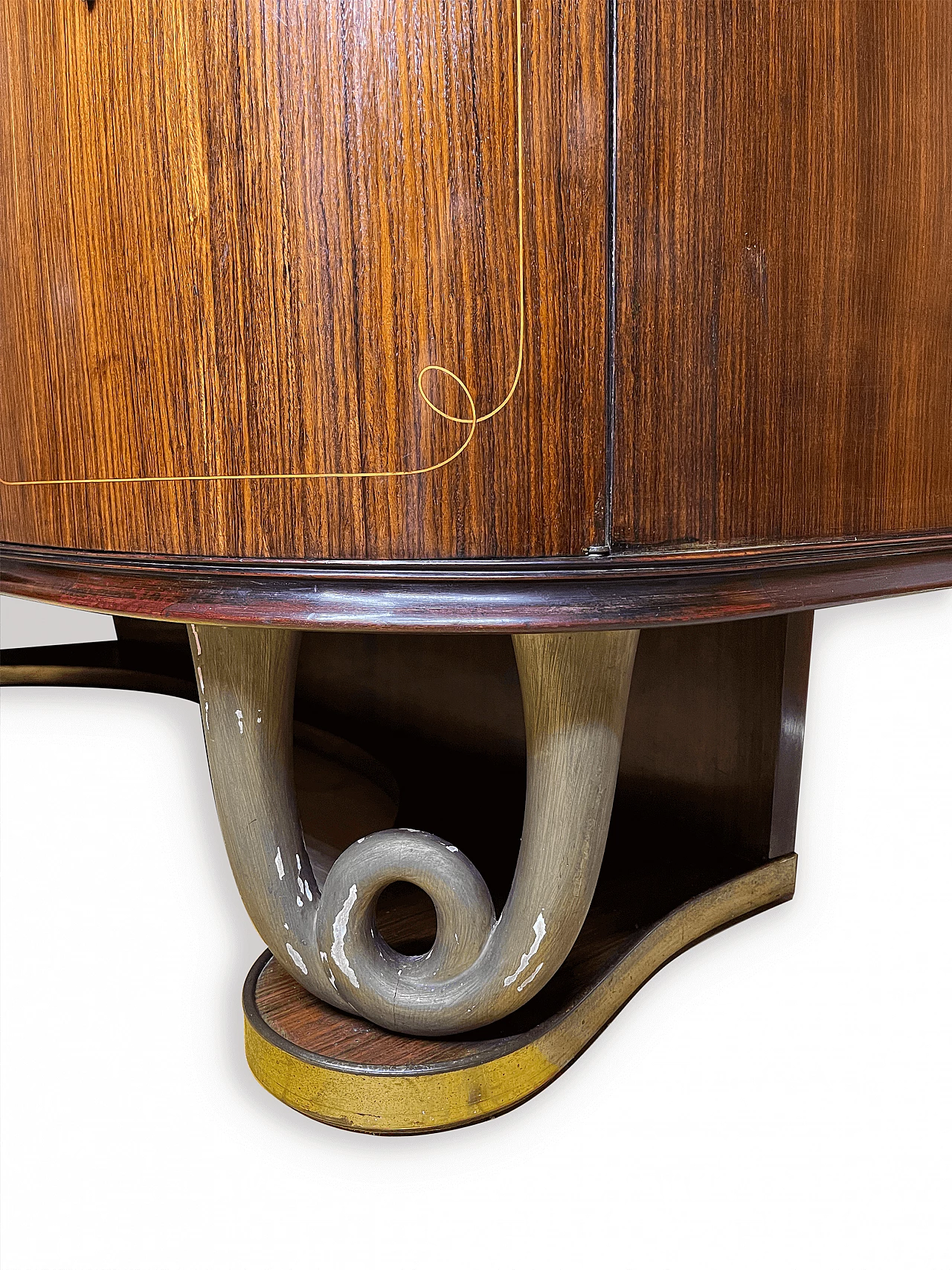 Mahogany, wood, brass and glass sideboard in the style of Paolo Buffa, 1950s 15