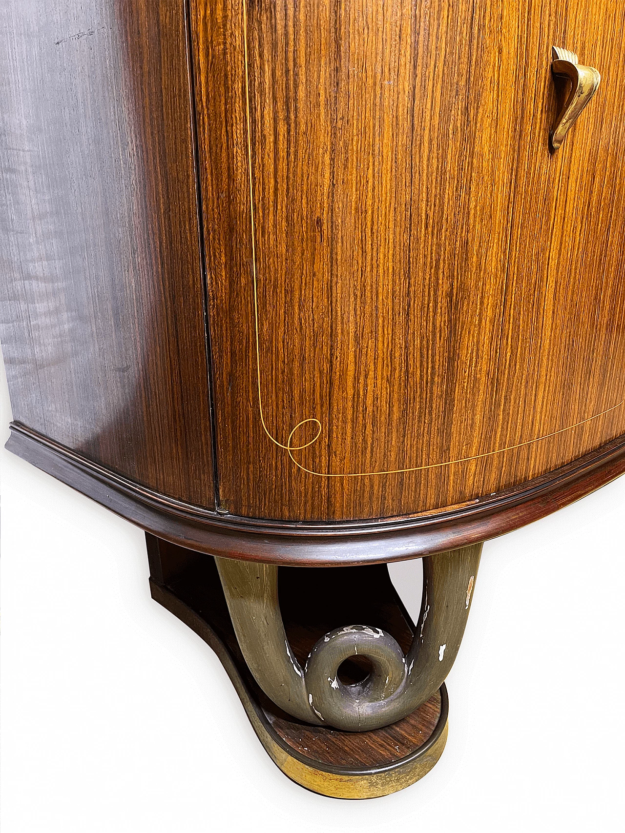 Mahogany, wood, brass and glass sideboard in the style of Paolo Buffa, 1950s 19