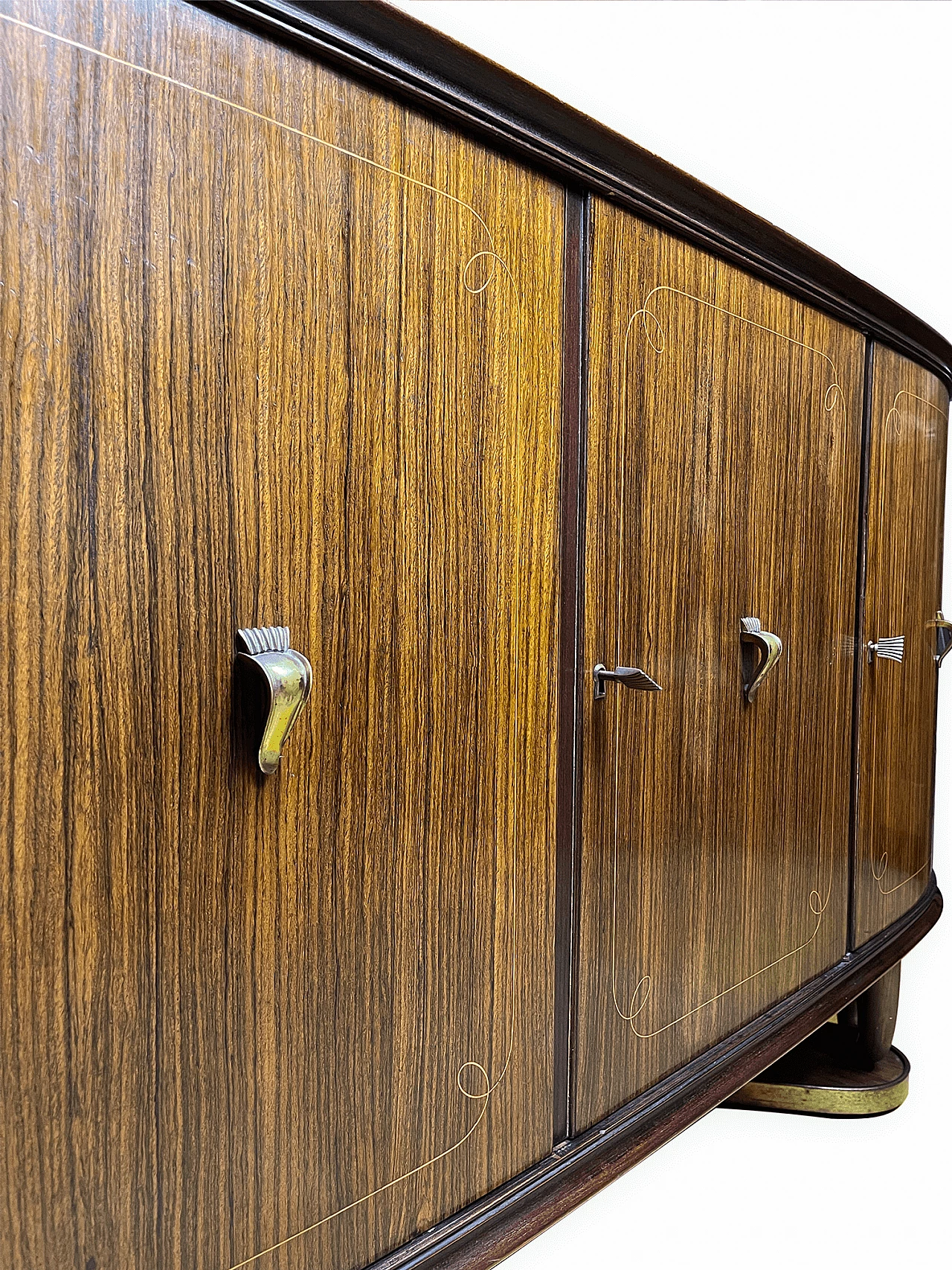 Mahogany, wood, brass and glass sideboard in the style of Paolo Buffa, 1950s 26