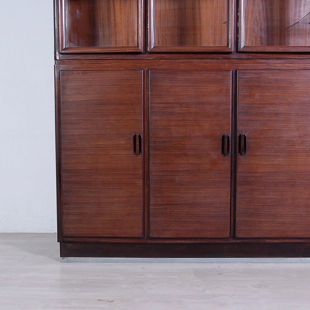 Wooden bookcase with display case, 1940s 5