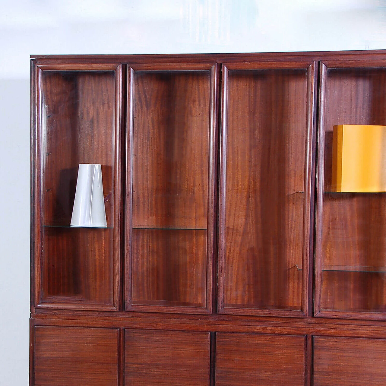 Wooden bookcase with display case, 1940s 7