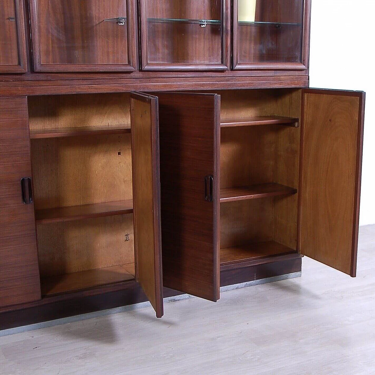 Wooden bookcase with display case, 1940s 11