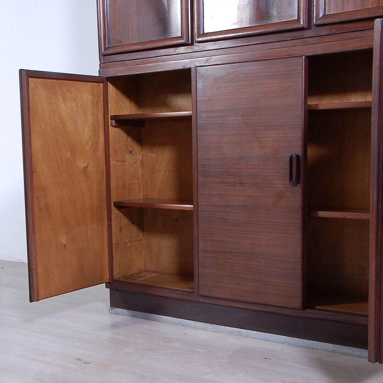 Wooden bookcase with display case, 1940s 12