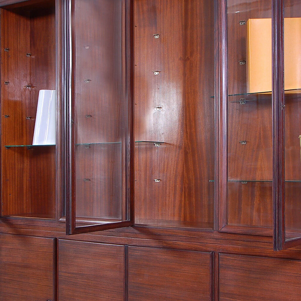 Wooden bookcase with display case, 1940s 14