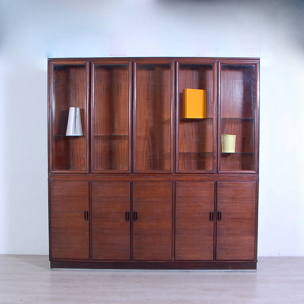 Wooden bookcase with display case, 1940s 15