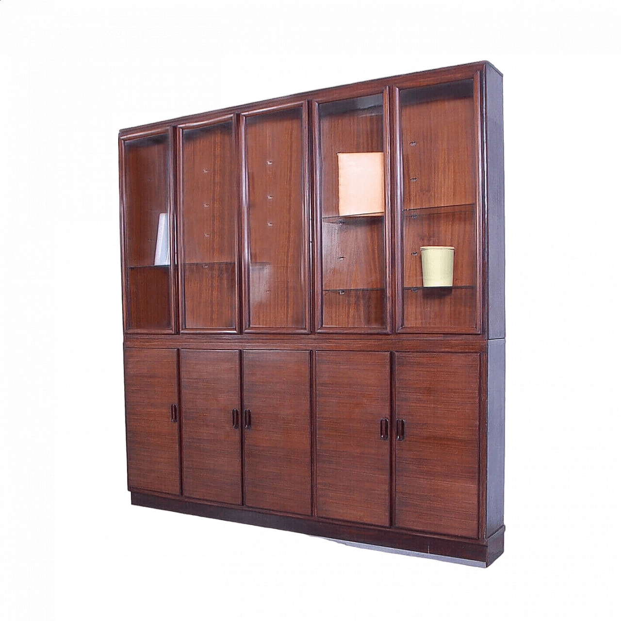 Wooden bookcase with display case, 1940s 16