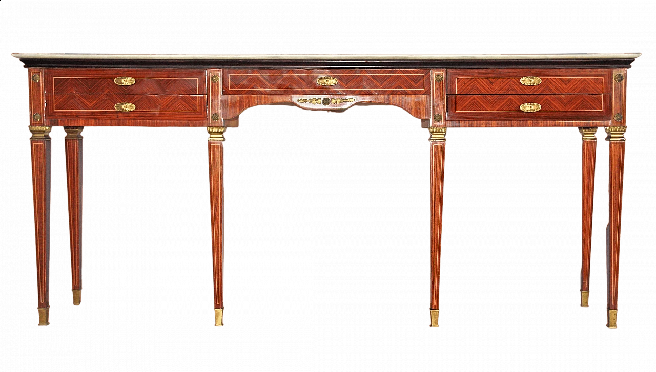 Rosewood and marble console in the style of Paolo Buffa, 1950s 17