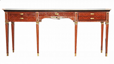 Rosewood and marble console in the style of Paolo Buffa, 1950s