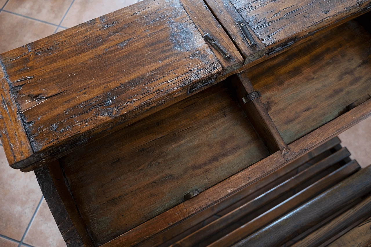 Wood school desk with bench, late 19th century 7