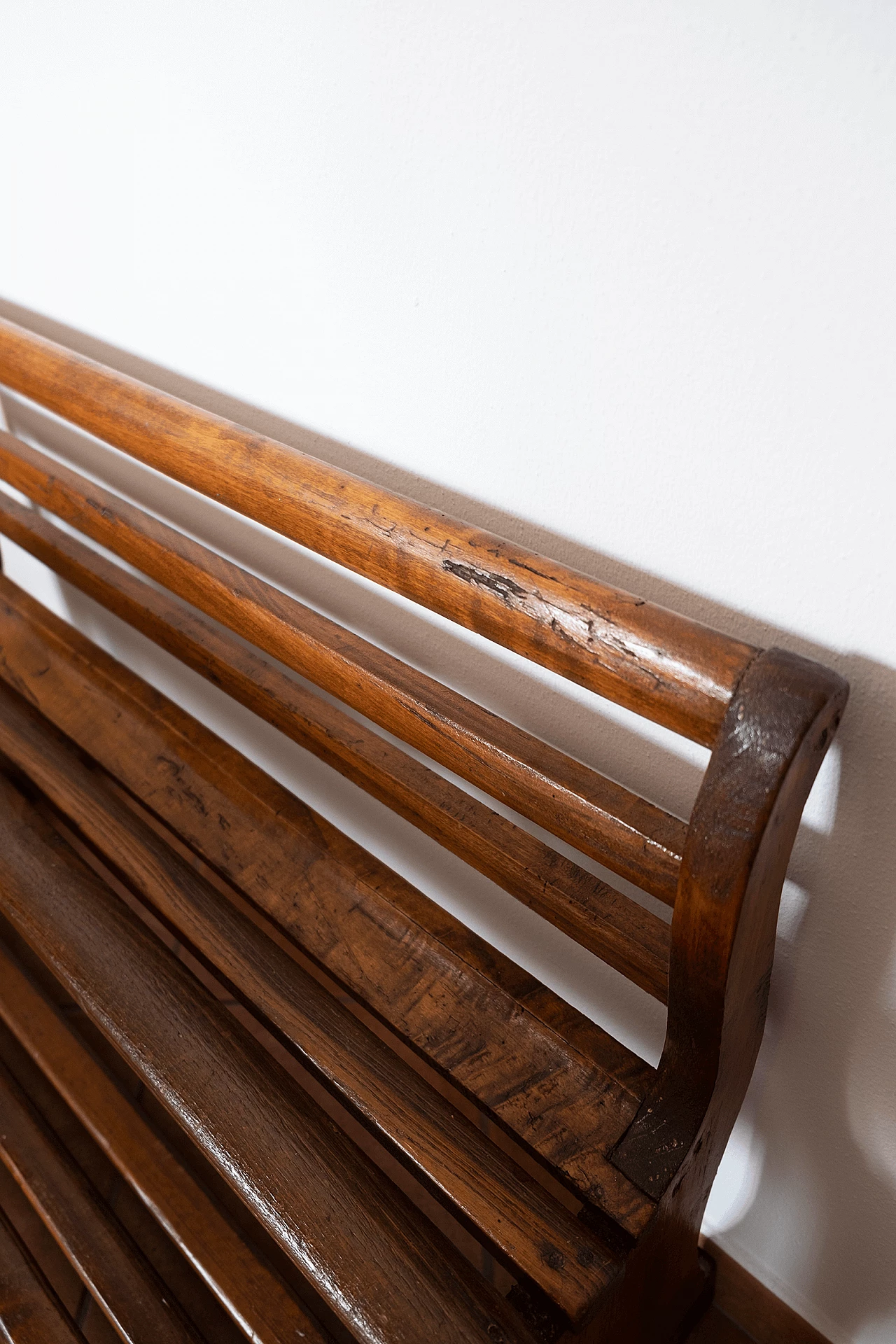 Wood school desk with bench, late 19th century 8