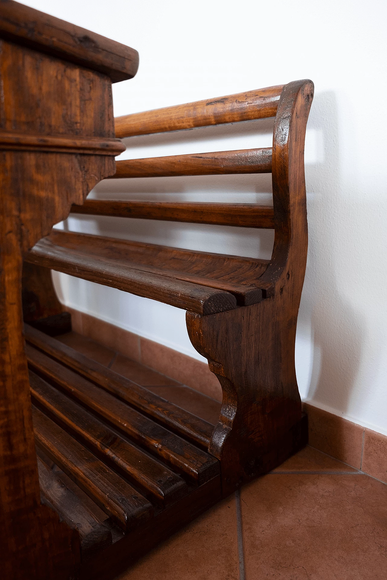 Wood school desk with bench, late 19th century 10