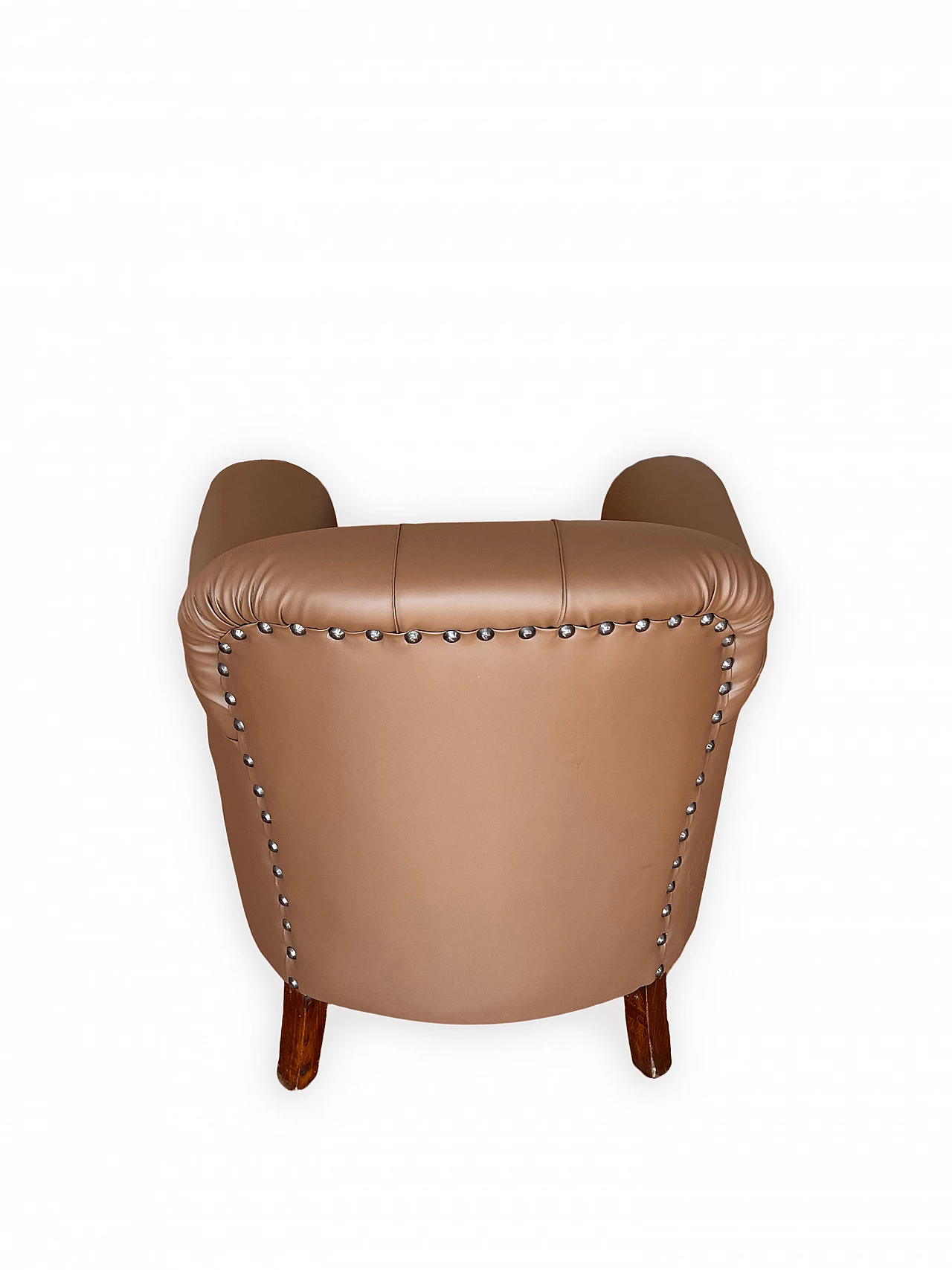 Chesterfield-style leatherette armchair with armrests, early 20th century 5