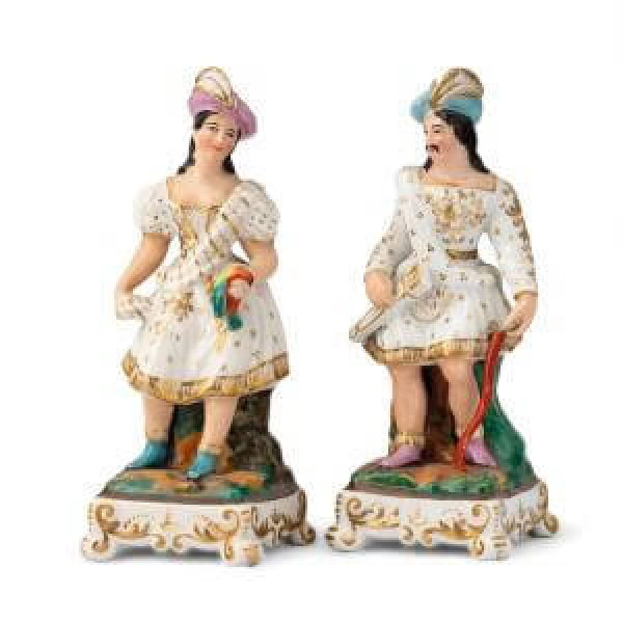 Pair of porcelain perfume holder figurines, 19th century 1