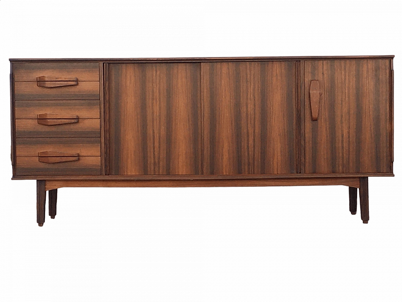 Credenza in palissandro in stile scandinavo con piattaia, anni '70 20