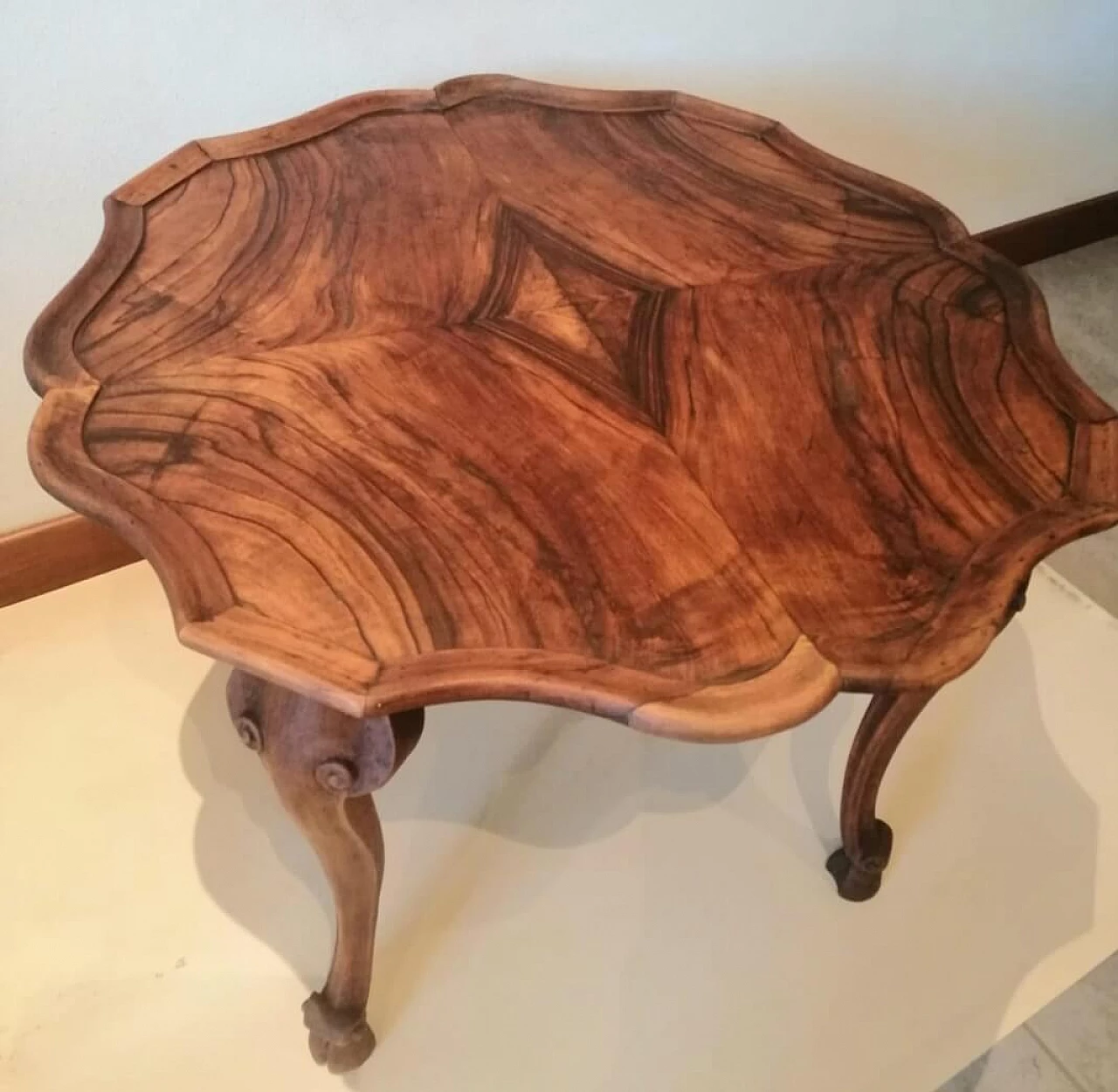 Olive and maple coffee table, mid-19th century 4