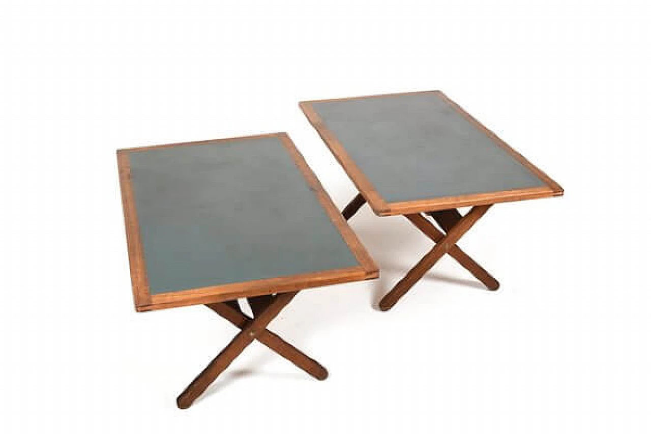 Pair of BM80 desks by Børge Mogensen for P. Lauritsen & Søn, 1970s 1