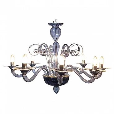 Eight-light Murano glass chandelier, 1960s