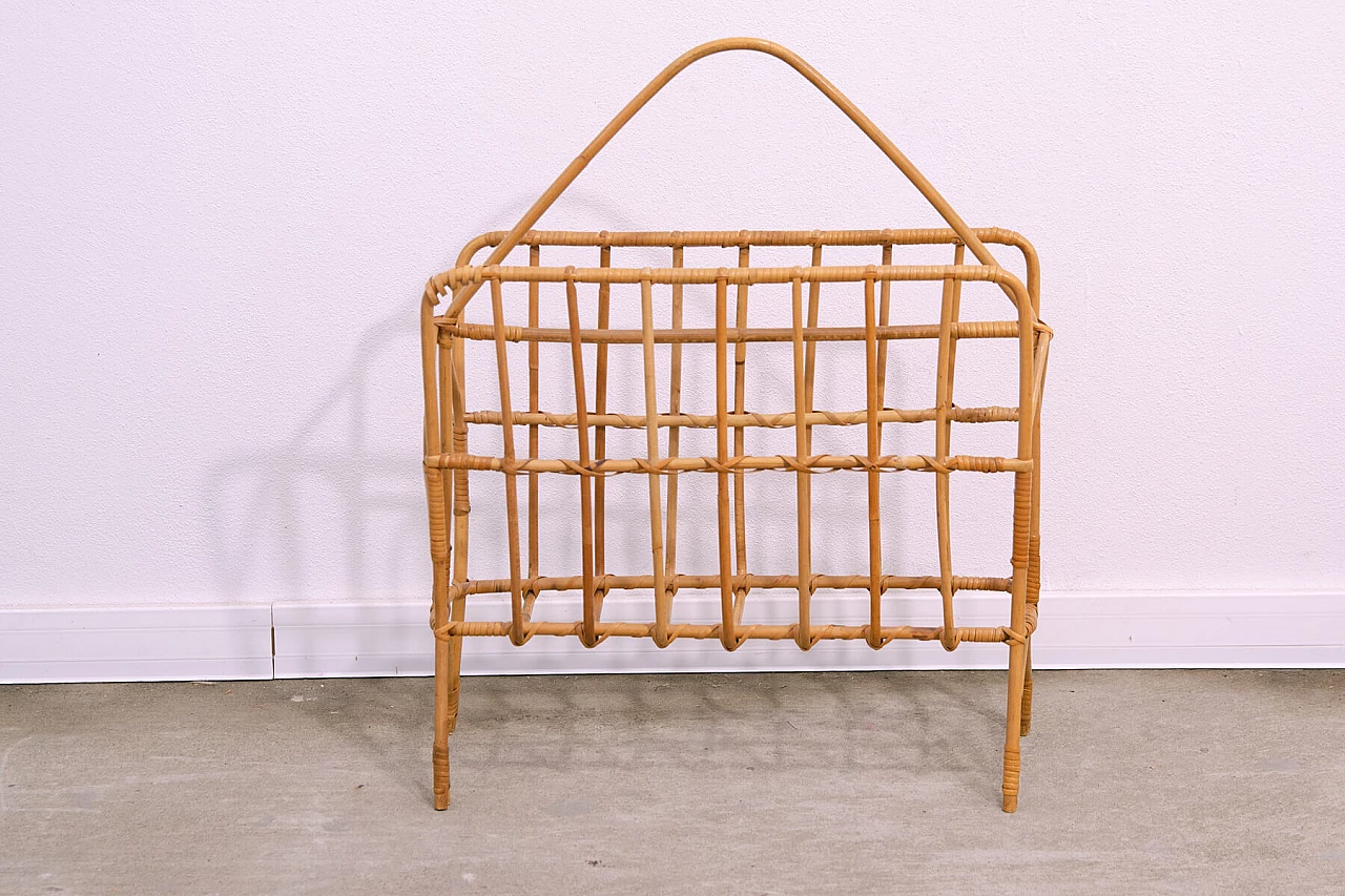 Wicker magazine rack, 1960s 2