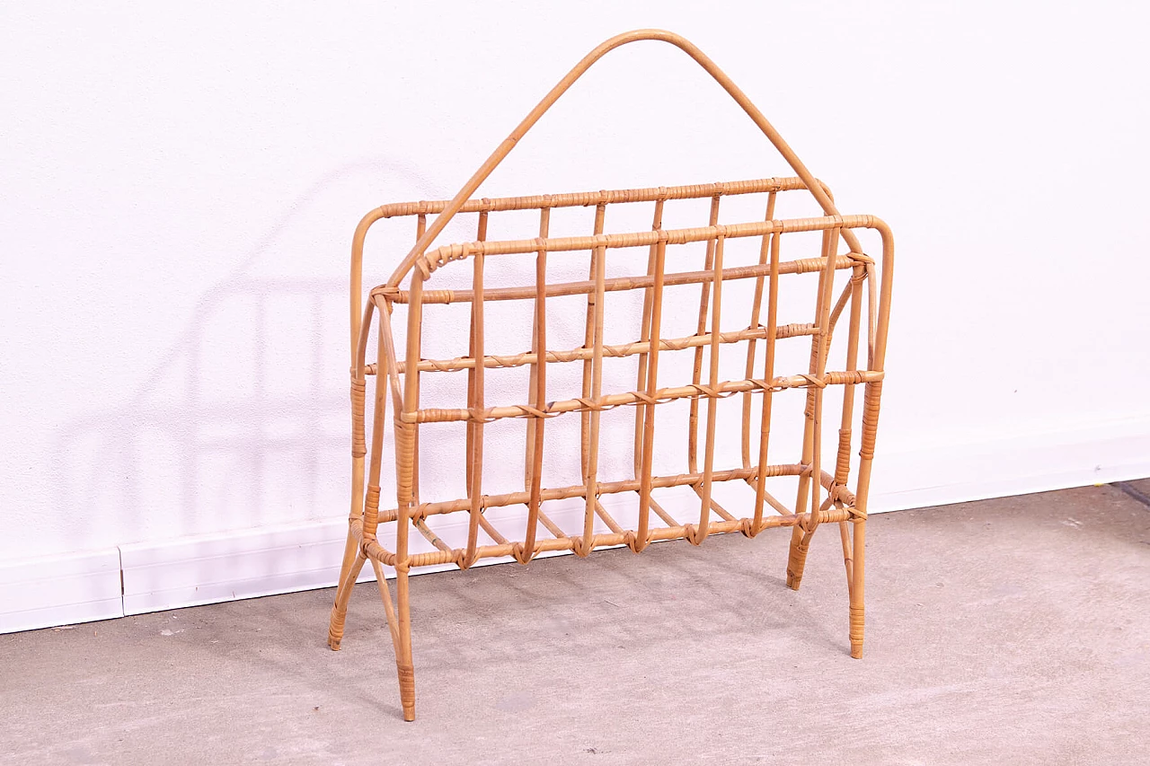 Wicker magazine rack, 1960s 3